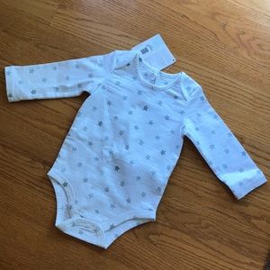 Brand new- Aden & Anais onesie w/ grey star detail